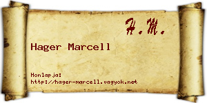 Hager Marcell névjegykártya